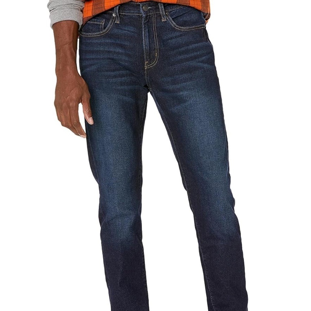 Amazon Essentials Mens Slim‎ Fit Stretch Jeans Dark Wash Indigo 36x28